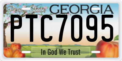GA license plate PTC7095