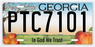 GA license plate PTC7101