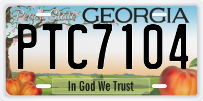 GA license plate PTC7104