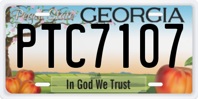 GA license plate PTC7107