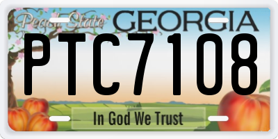 GA license plate PTC7108