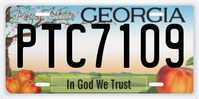 GA license plate PTC7109