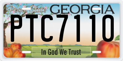 GA license plate PTC7110