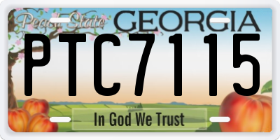 GA license plate PTC7115