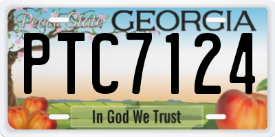 GA license plate PTC7124