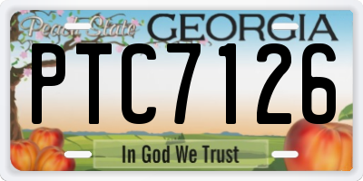 GA license plate PTC7126