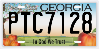 GA license plate PTC7128