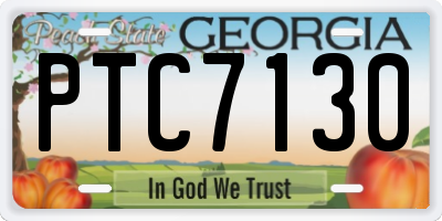GA license plate PTC7130