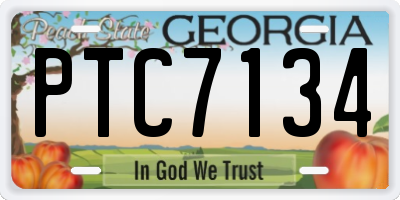 GA license plate PTC7134
