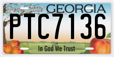 GA license plate PTC7136