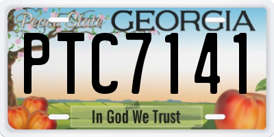 GA license plate PTC7141