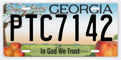 GA license plate PTC7142