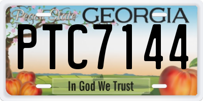 GA license plate PTC7144
