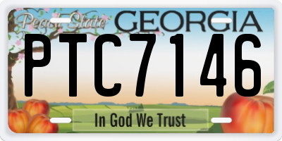 GA license plate PTC7146