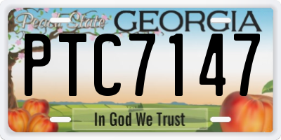GA license plate PTC7147