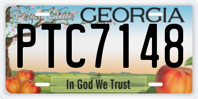GA license plate PTC7148