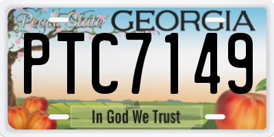 GA license plate PTC7149
