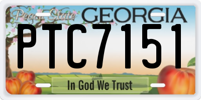 GA license plate PTC7151