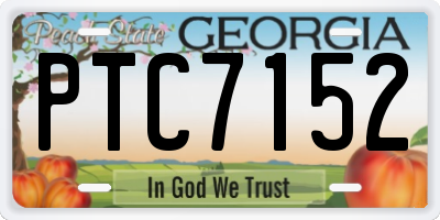 GA license plate PTC7152