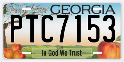 GA license plate PTC7153