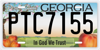 GA license plate PTC7155