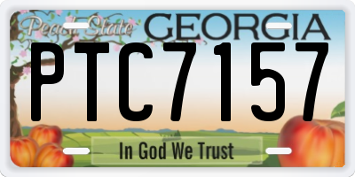 GA license plate PTC7157