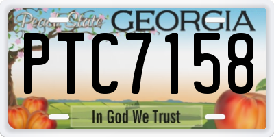 GA license plate PTC7158