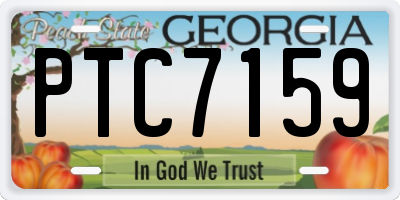 GA license plate PTC7159