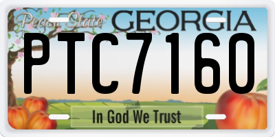 GA license plate PTC7160