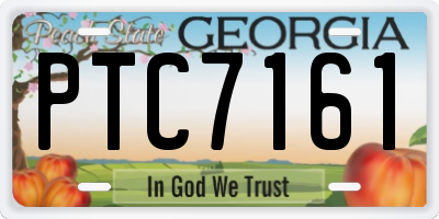 GA license plate PTC7161