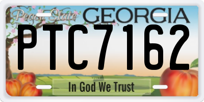 GA license plate PTC7162