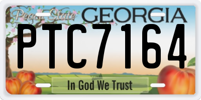 GA license plate PTC7164