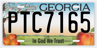 GA license plate PTC7165
