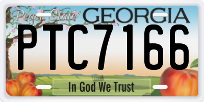 GA license plate PTC7166