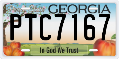 GA license plate PTC7167