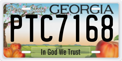 GA license plate PTC7168