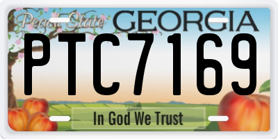 GA license plate PTC7169