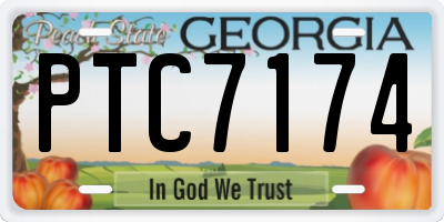GA license plate PTC7174