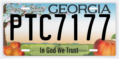 GA license plate PTC7177