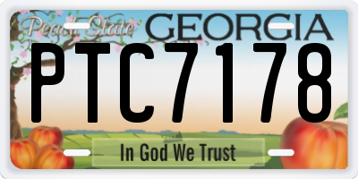 GA license plate PTC7178