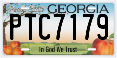 GA license plate PTC7179