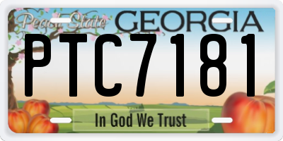 GA license plate PTC7181