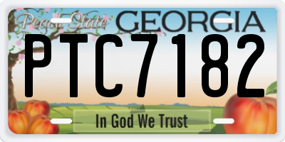 GA license plate PTC7182
