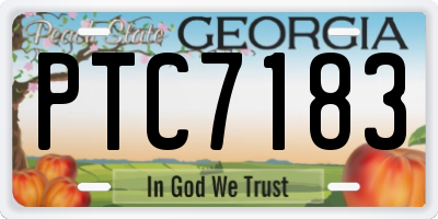 GA license plate PTC7183