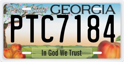 GA license plate PTC7184