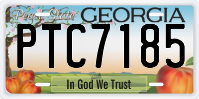 GA license plate PTC7185
