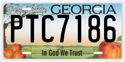 GA license plate PTC7186