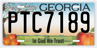 GA license plate PTC7189