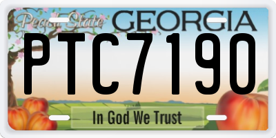GA license plate PTC7190