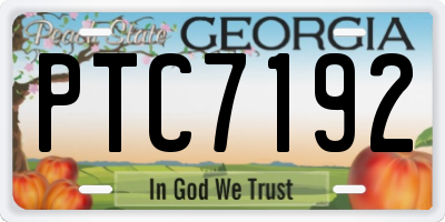 GA license plate PTC7192